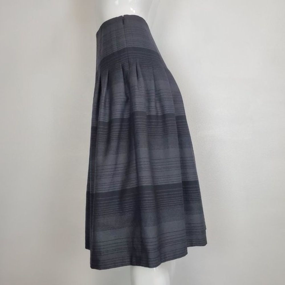 Jones New York Gray Plaid Pleated Wool Blend Skirt